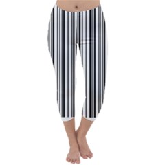 Barcode Pattern Capri Winter Leggings 