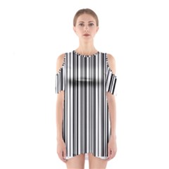 Barcode Pattern Shoulder Cutout One Piece