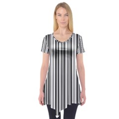 Barcode Pattern Short Sleeve Tunic 