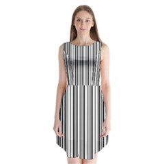 Barcode Pattern Sleeveless Chiffon Dress  