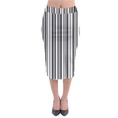 Barcode Pattern Midi Pencil Skirt