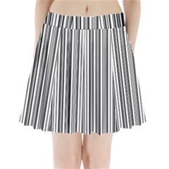 Barcode Pattern Pleated Mini Skirt