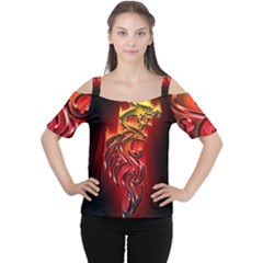 Dragon Fire Women s Cutout Shoulder Tee