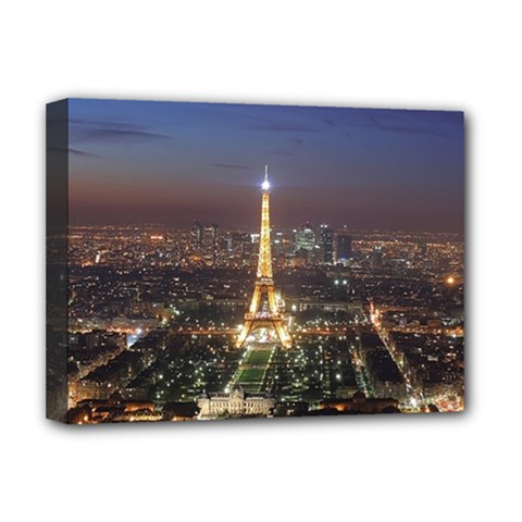 Paris At Night Deluxe Canvas 16  x 12  