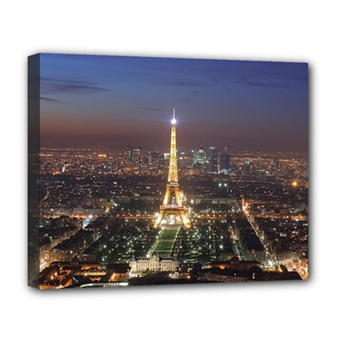 Paris At Night Deluxe Canvas 20  x 16  