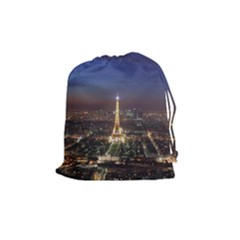 Paris At Night Drawstring Pouches (Medium) 