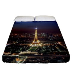 Paris At Night Fitted Sheet (California King Size)