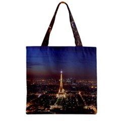 Paris At Night Zipper Grocery Tote Bag