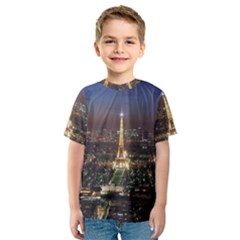 Paris At Night Kids  Sport Mesh Tee