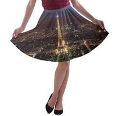 Paris At Night A-line Skater Skirt