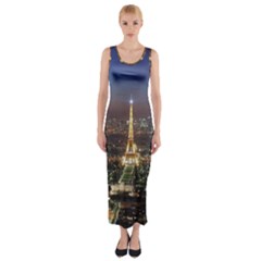 Paris At Night Fitted Maxi Dress