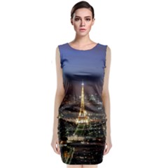 Paris At Night Classic Sleeveless Midi Dress