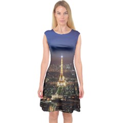 Paris At Night Capsleeve Midi Dress