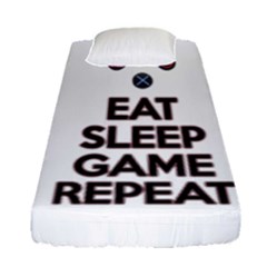 Eat sleep game repeat Fitted Sheet (Single Size)