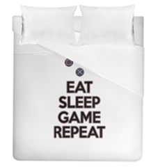 Eat sleep game repeat Duvet Cover (Queen Size)