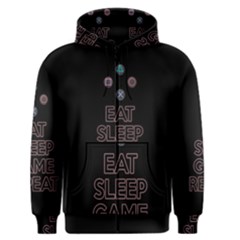 Eat Sleep Game Repeat Men s Zipper Hoodie by Valentinaart