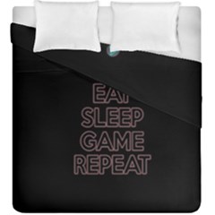 Eat Sleep Game Repeat Duvet Cover Double Side (king Size) by Valentinaart