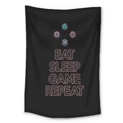 Eat Sleep Game Repeat Large Tapestry by Valentinaart