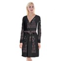 Eat sleep game repeat Long Sleeve Velvet Front Wrap Dress View1