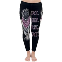 Eat, Sleep, Bark, Repeat Pug Classic Winter Leggings by Valentinaart