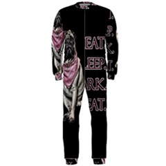 Eat, Sleep, Bark, Repeat Pug Onepiece Jumpsuit (men)  by Valentinaart