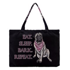 Eat, Sleep, Bark, Repeat Pug Medium Tote Bag by Valentinaart