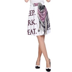 Eat, Sleep, Bark, Repeat Pug A-line Skirt by Valentinaart