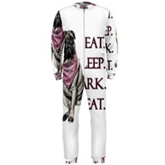 Eat, Sleep, Bark, Repeat Pug Onepiece Jumpsuit (men)  by Valentinaart