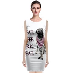 Eat, Sleep, Bark, Repeat Pug Classic Sleeveless Midi Dress by Valentinaart