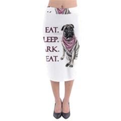 Eat, Sleep, Bark, Repeat Pug Midi Pencil Skirt by Valentinaart