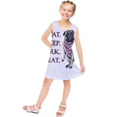 Eat, Sleep, Bark, Repeat Pug Kids  Tunic Dress by Valentinaart