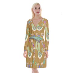 Easter Long Sleeve Velvet Front Wrap Dress by Valentinaart