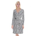 Pattern Long Sleeve Velvet Front Wrap Dress View1