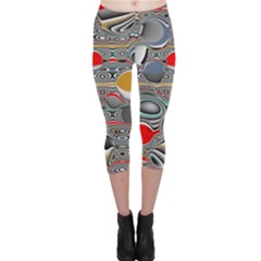 Changing Forms Abstract Capri Leggings  by digitaldivadesigns