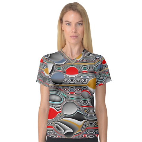 Changing Forms Abstract Women s V-neck Sport Mesh Tee by digitaldivadesigns