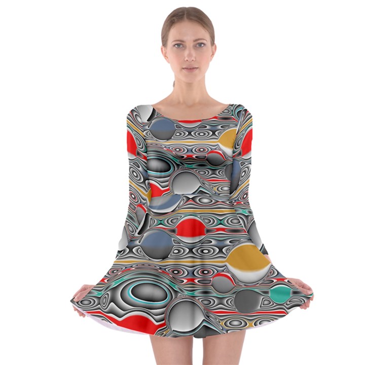 Changing Forms Abstract Long Sleeve Skater Dress