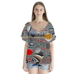 Changing Forms Abstract Flutter Sleeve Top