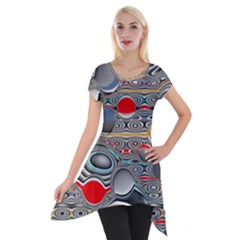 Changing Forms Abstract Short Sleeve Side Drop Tunic