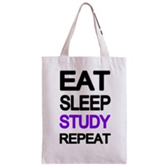 Eat sleep study repeat Zipper Classic Tote Bag