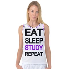 Eat sleep study repeat Women s Basketball Tank Top