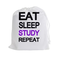 Eat sleep study repeat Drawstring Pouches (XXL)