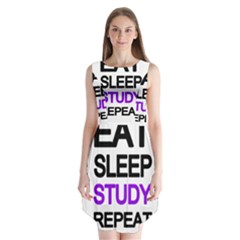 Eat sleep study repeat Sleeveless Chiffon Dress  