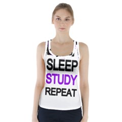 Eat sleep study repeat Racer Back Sports Top