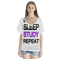 Eat sleep study repeat Flutter Sleeve Top