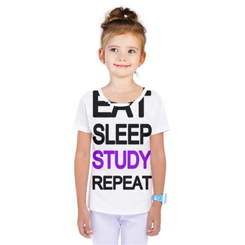 Eat Sleep Study Repeat Kids  One Piece Tee by Valentinaart