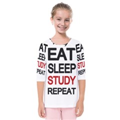 Eat Sleep Study Repeat Kids  Quarter Sleeve Raglan Tee