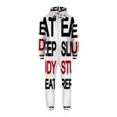 Eat Sleep Study Repeat Hooded Jumpsuit (kids) by Valentinaart