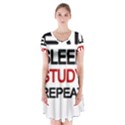 Eat sleep study repeat Short Sleeve V-neck Flare Dress View1