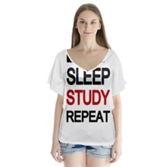 Eat Sleep Study Repeat Flutter Sleeve Top