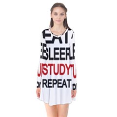 Eat Sleep Study Repeat Flare Dress by Valentinaart